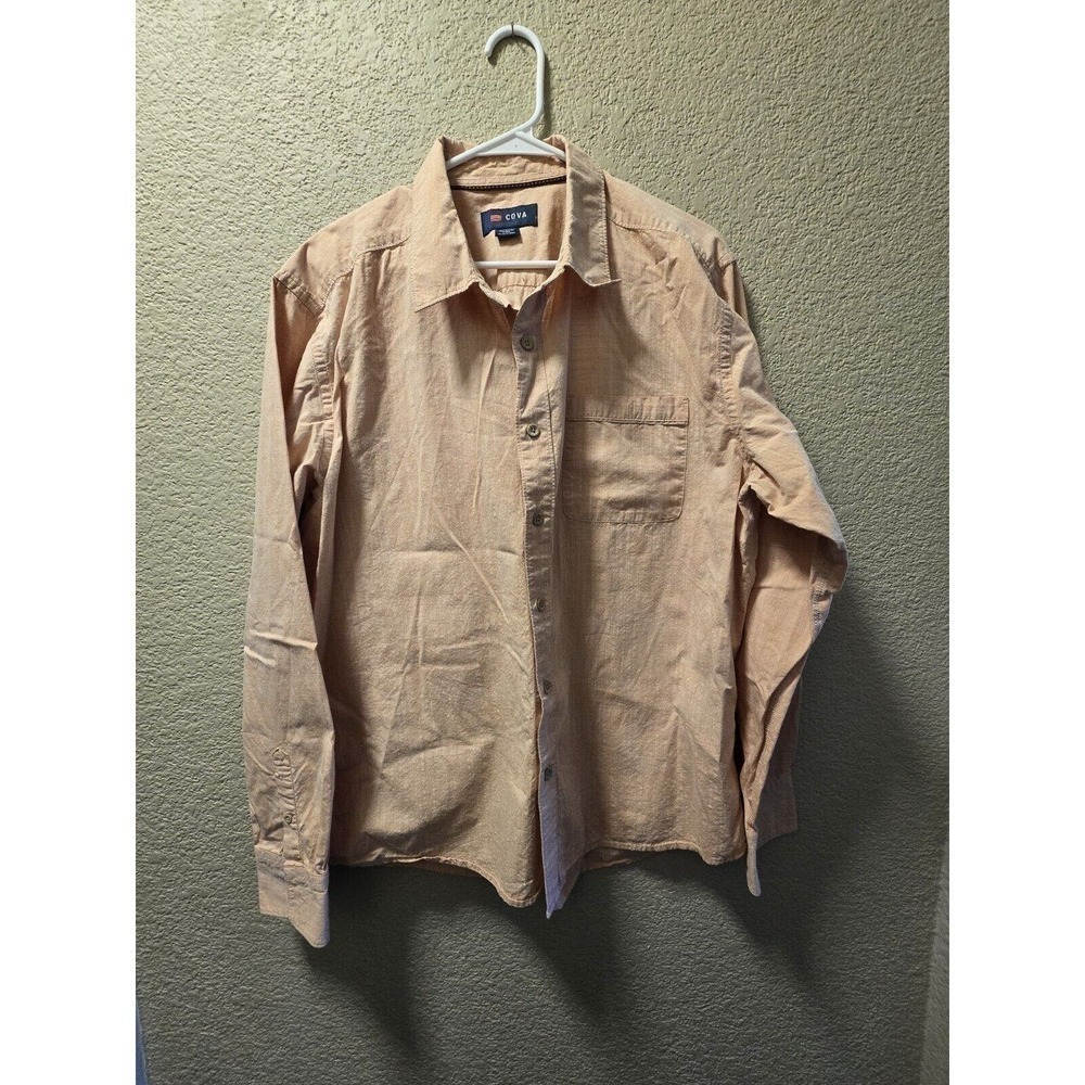 Cova Long Sleeve Dress Shirt, Peach Size XL